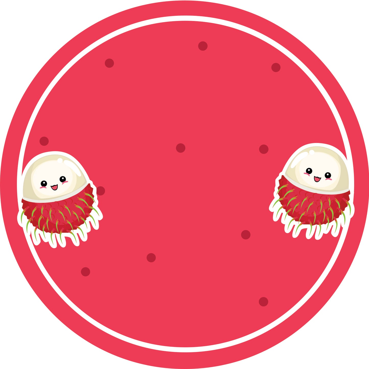 Jam stickers, preserving lables, household lables, round shape labels with matte finish LHMAR17720-Rambutan