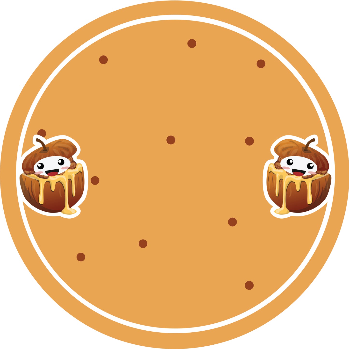 Jam stickers, preserving lables, household lables, round shape labels with matte finish LHMAR17810-Baked Apple