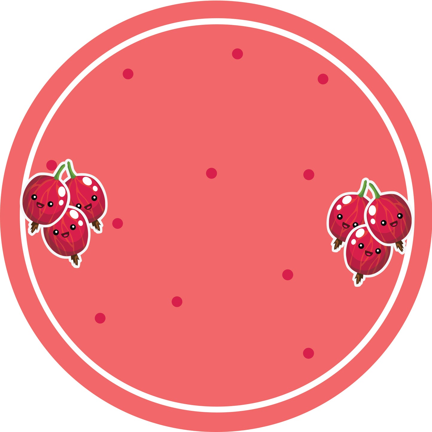 Jam stickers, preserving lables, household lables, round shape labels with matte finish LHMAR17840-Red Gooseberry