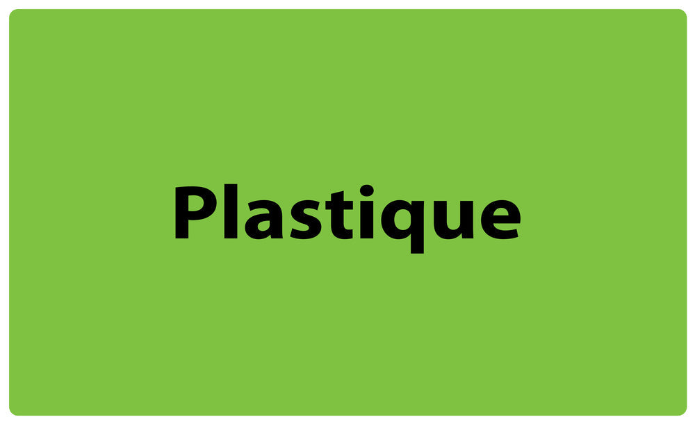 1000 autocollants de séparation des déchets "Plastique" en plastique F-GRPWA170