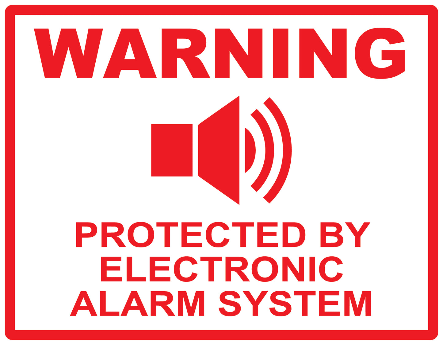 Alarm sticker 10-30 cm LH-ALARM-H-10000-0 Material: white PVC plastic