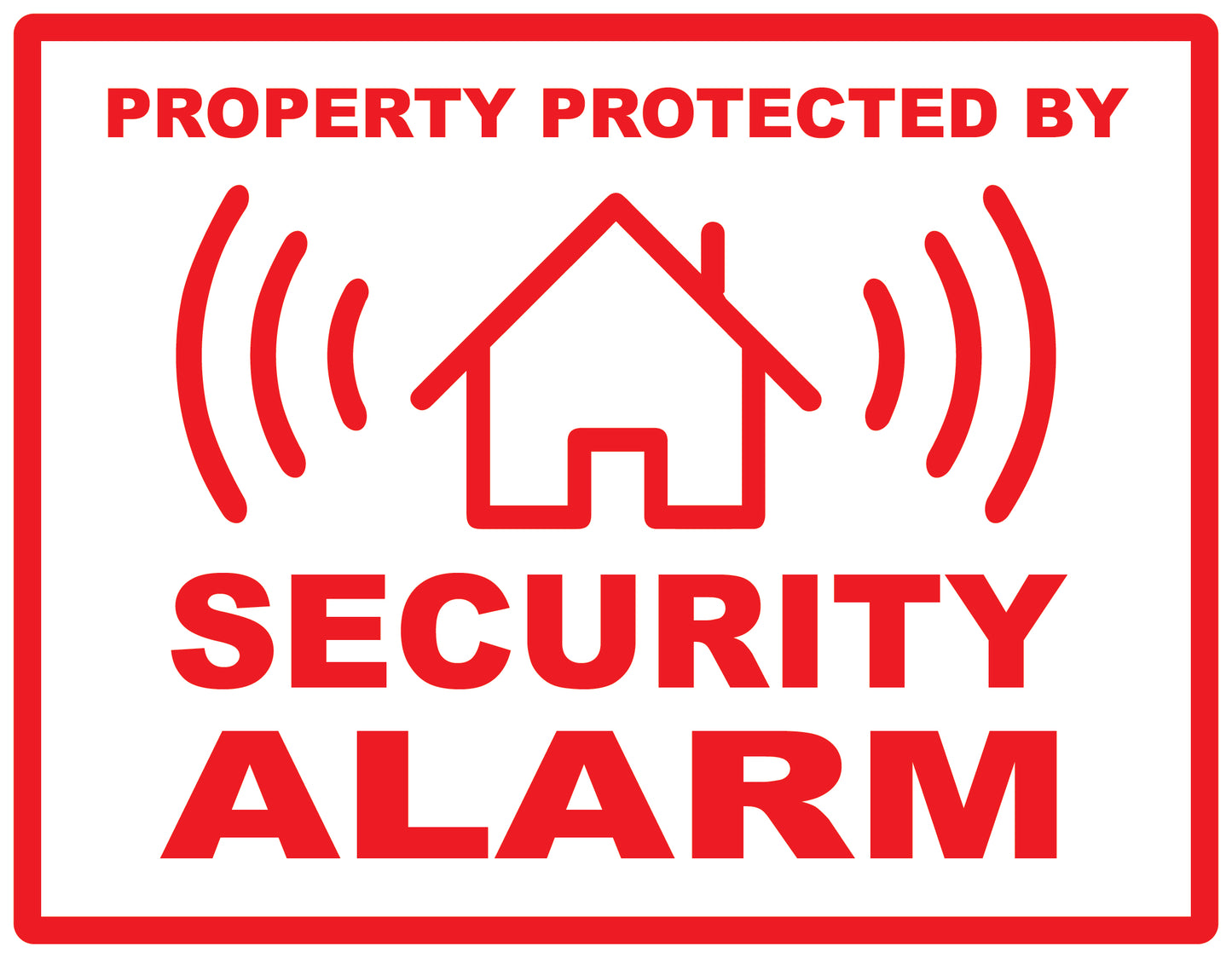 Alarm sticker 10-30 cm LH-ALARM-H-10100-0 Material: white PVC plastic