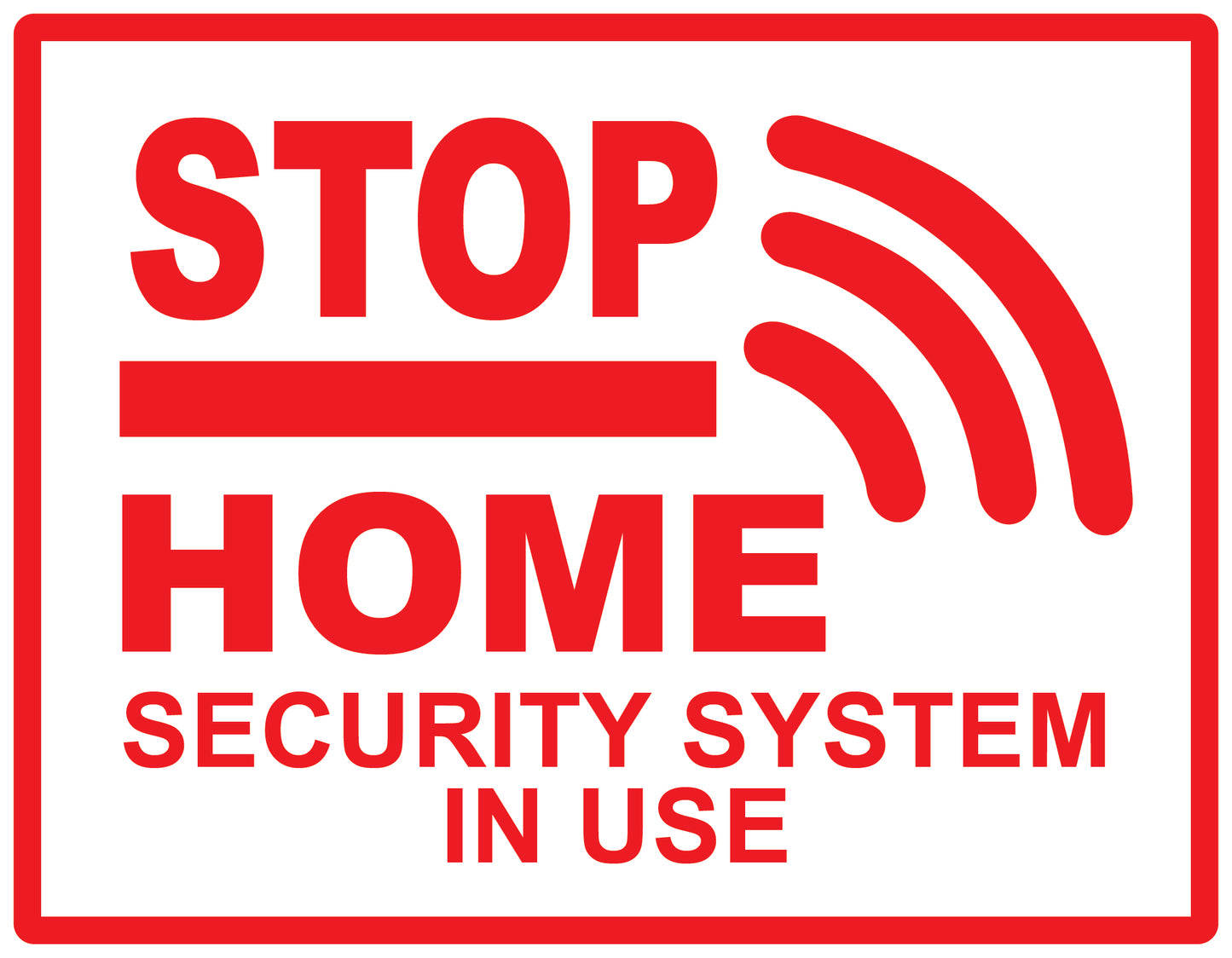 Alarm sticker 10-30 cm LH-ALARM-H-10300-0 Material: white PVC plastic