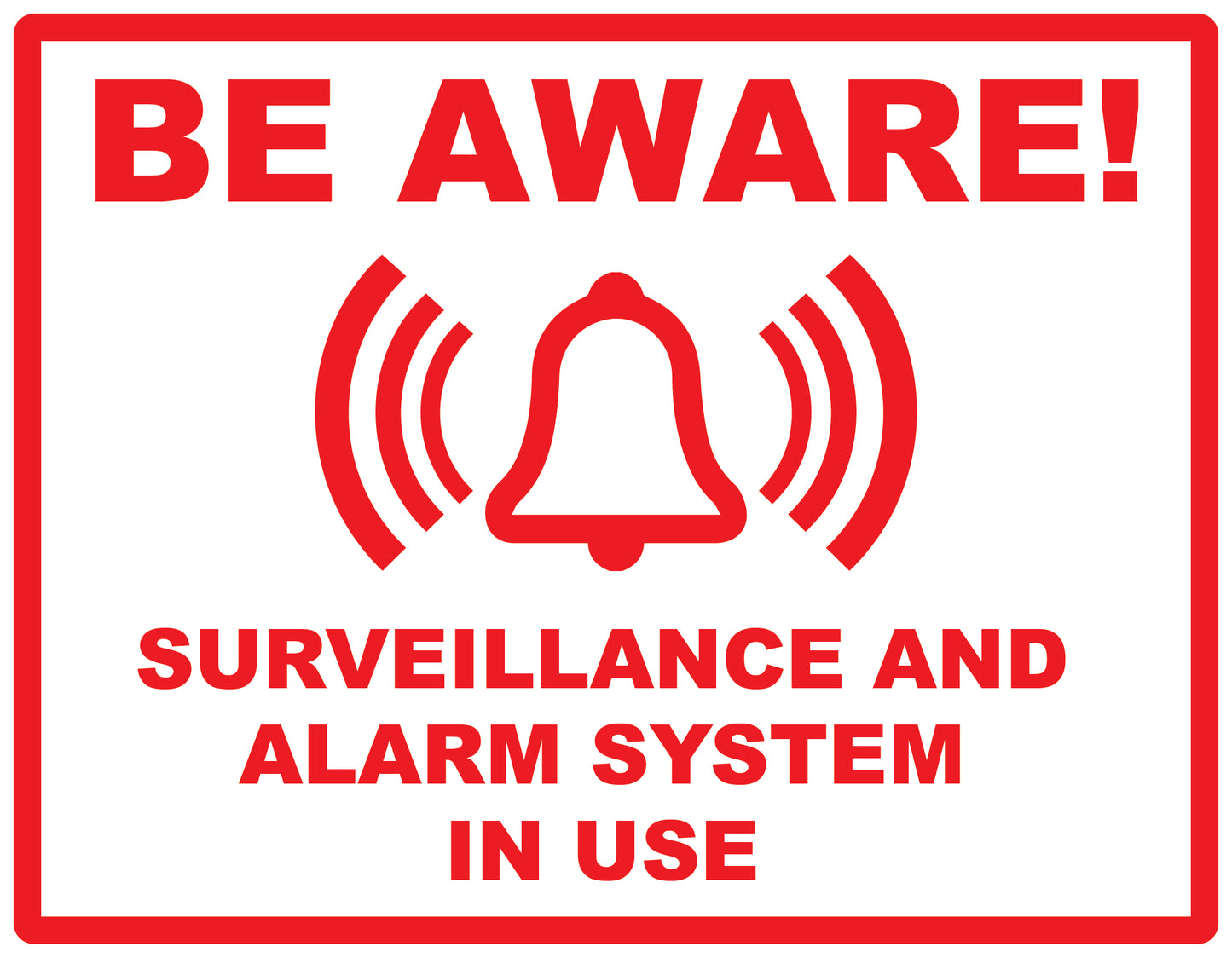 Alarm sticker 10-30 cm LH-ALARM-H-10800-0 Material: white PVC plastic