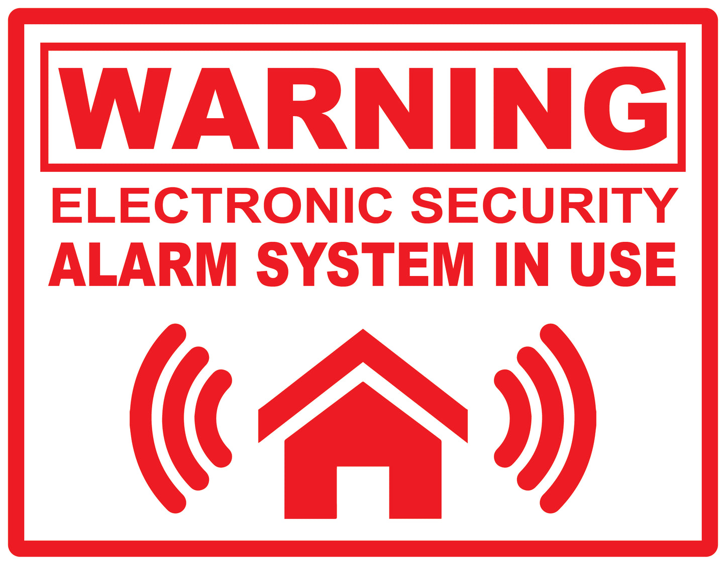 Alarm sticker 10-30 cm LH-ALARM-H-10900-0 Material: white PVC plastic