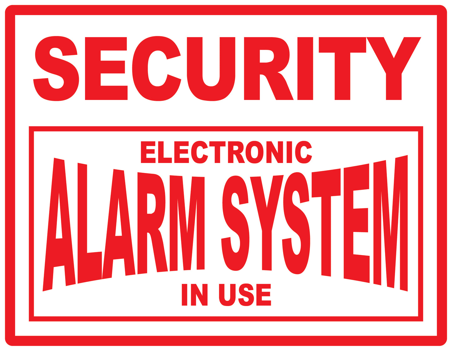 Alarm sticker 10-30 cm LH-ALARM-H-11000-0 Material: white PVC plastic