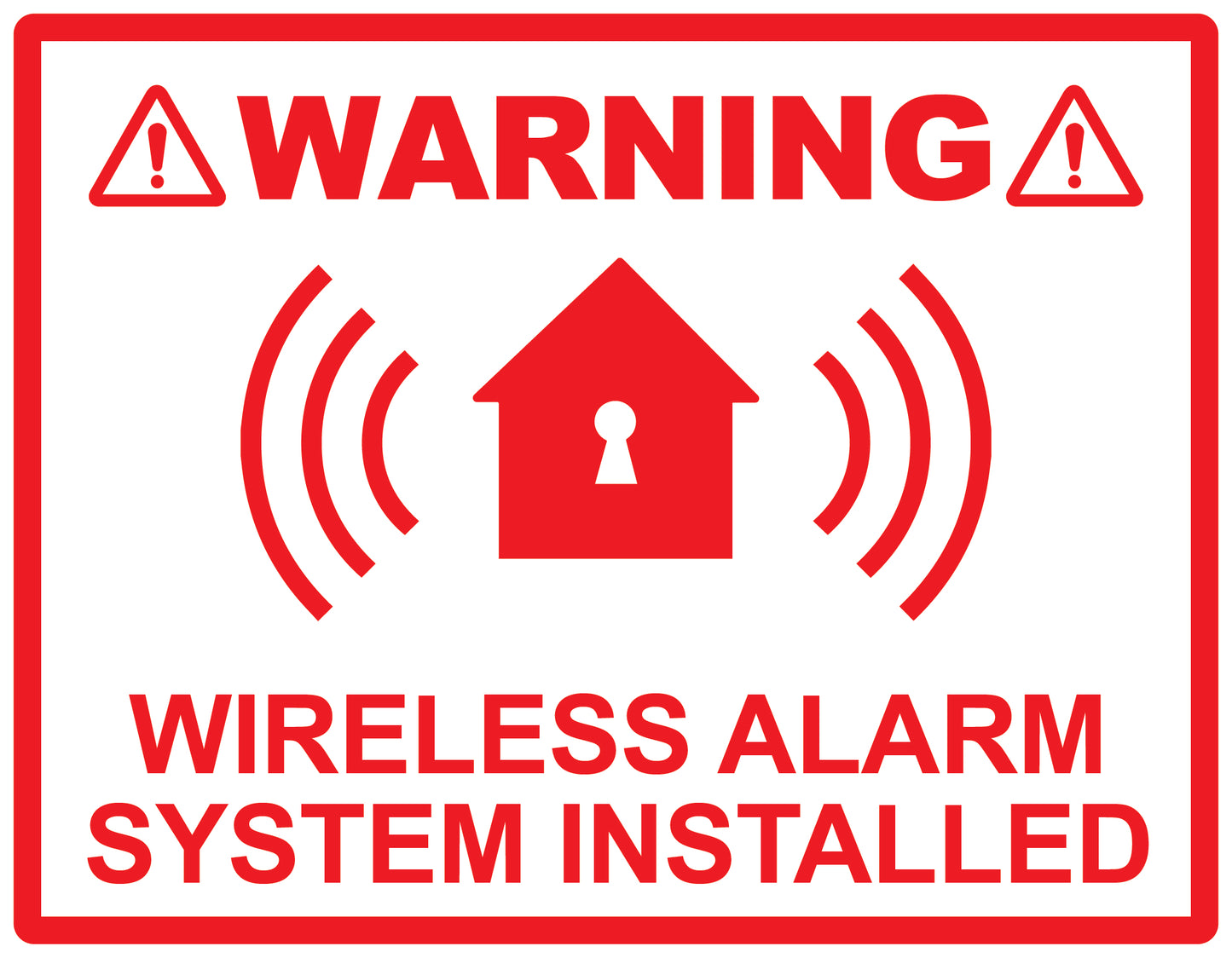 Alarm sticker 10-30 cm LH-ALARM-H-11200-0 Material: white PVC plastic