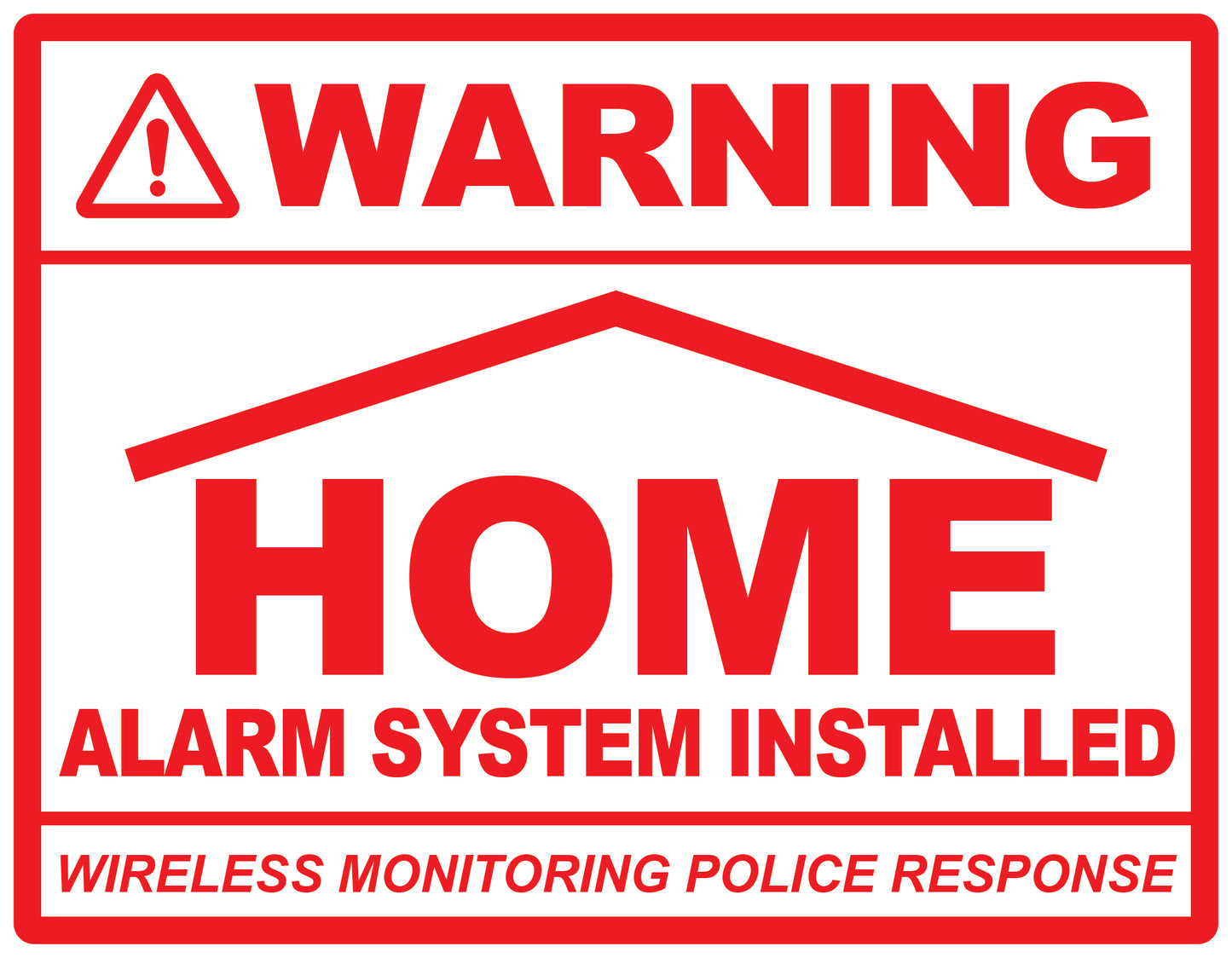 Alarm sticker 10-30 cm LH-ALARM-H-11300-0 Material: white PVC plastic