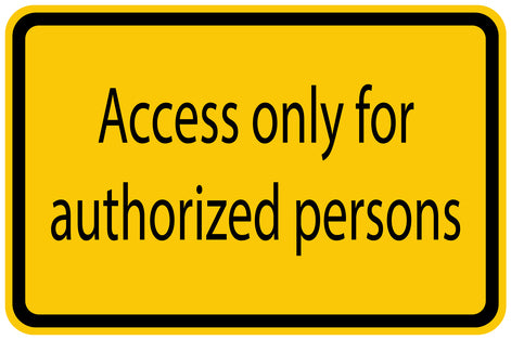 Construction site sticker "Access only for authorized persons" yellow LH-BAU-1390