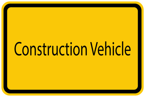 Construction site sticker "Construction Vehicle" yellow LH-BAU-1400