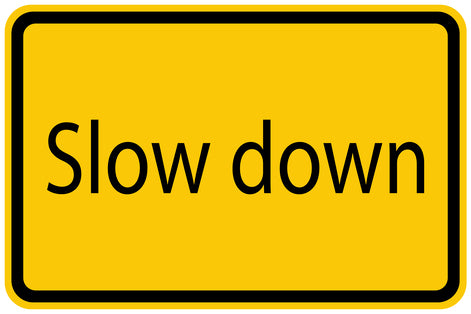Construction site sticker "Slow Down" yellow LH-BAU-1460