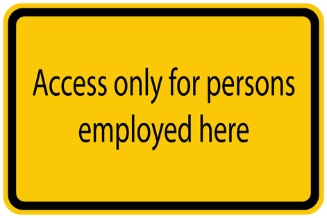Construction site sticker "Access only for persons allowed here" yellow LH-BAU-1530
