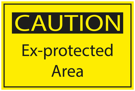 Construction site sticker "CAUTION Ex - protected area" yellow LH-BAU-1660