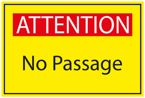 Construction site sticker "ATTENTION No passage" yellow LH-BAU-1880