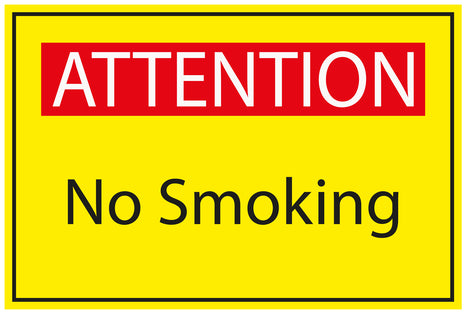 Construction site sticker "ATTENTION No smoking" yellow LH-BAU-1940