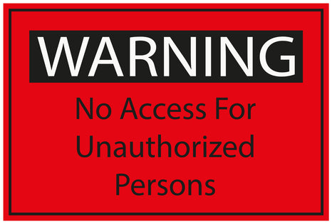 Copy of Construction site sticker "WARNING No access for unautorized persons" red LH-BAU-1980