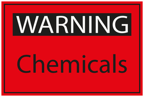 Construction site sticker "WARNING chemicals" red LH-BAU-2010