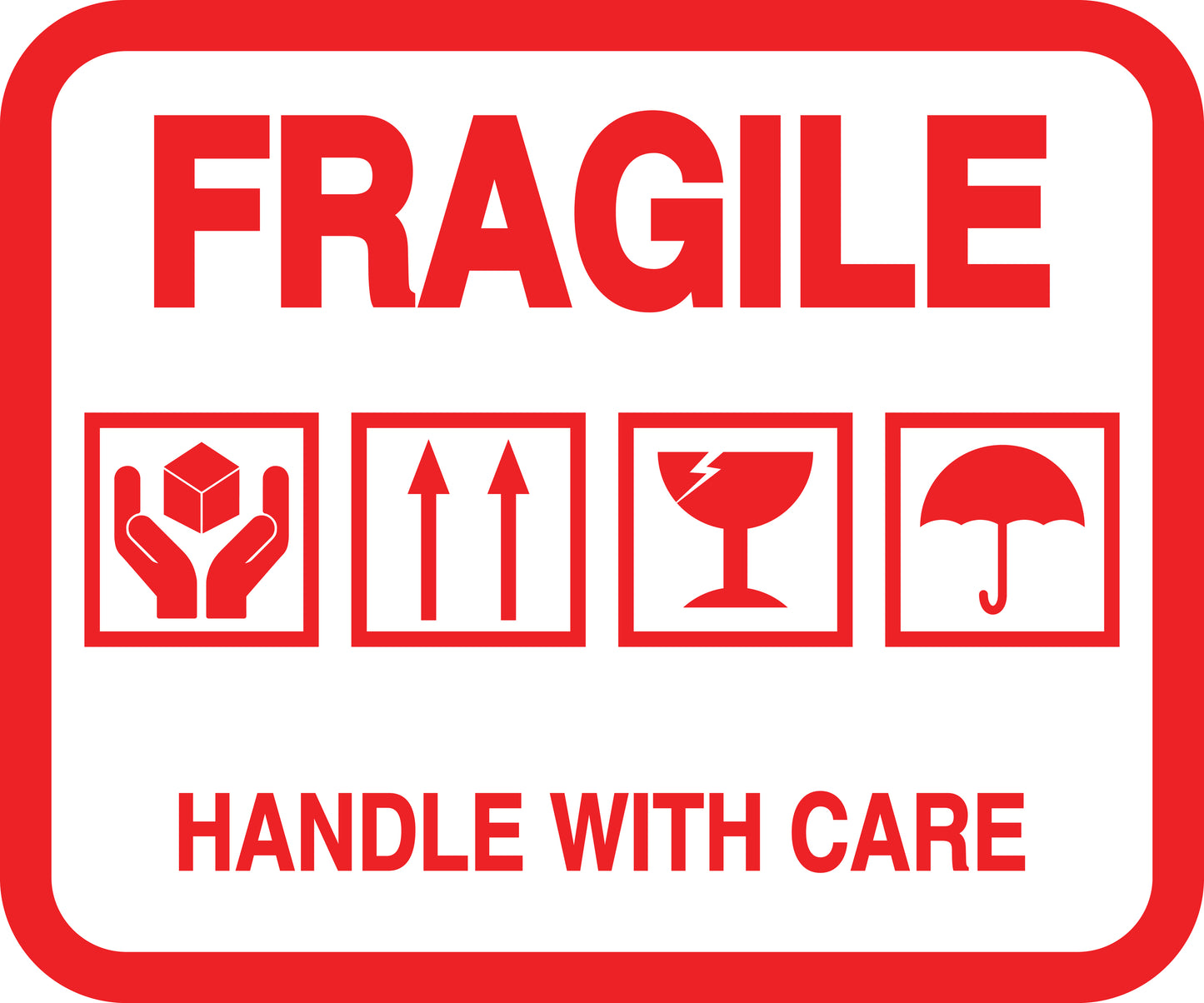 Fragile - Fragile sticker "Fragile Handle with care" LH-FRAGILE-H-10200-14-0