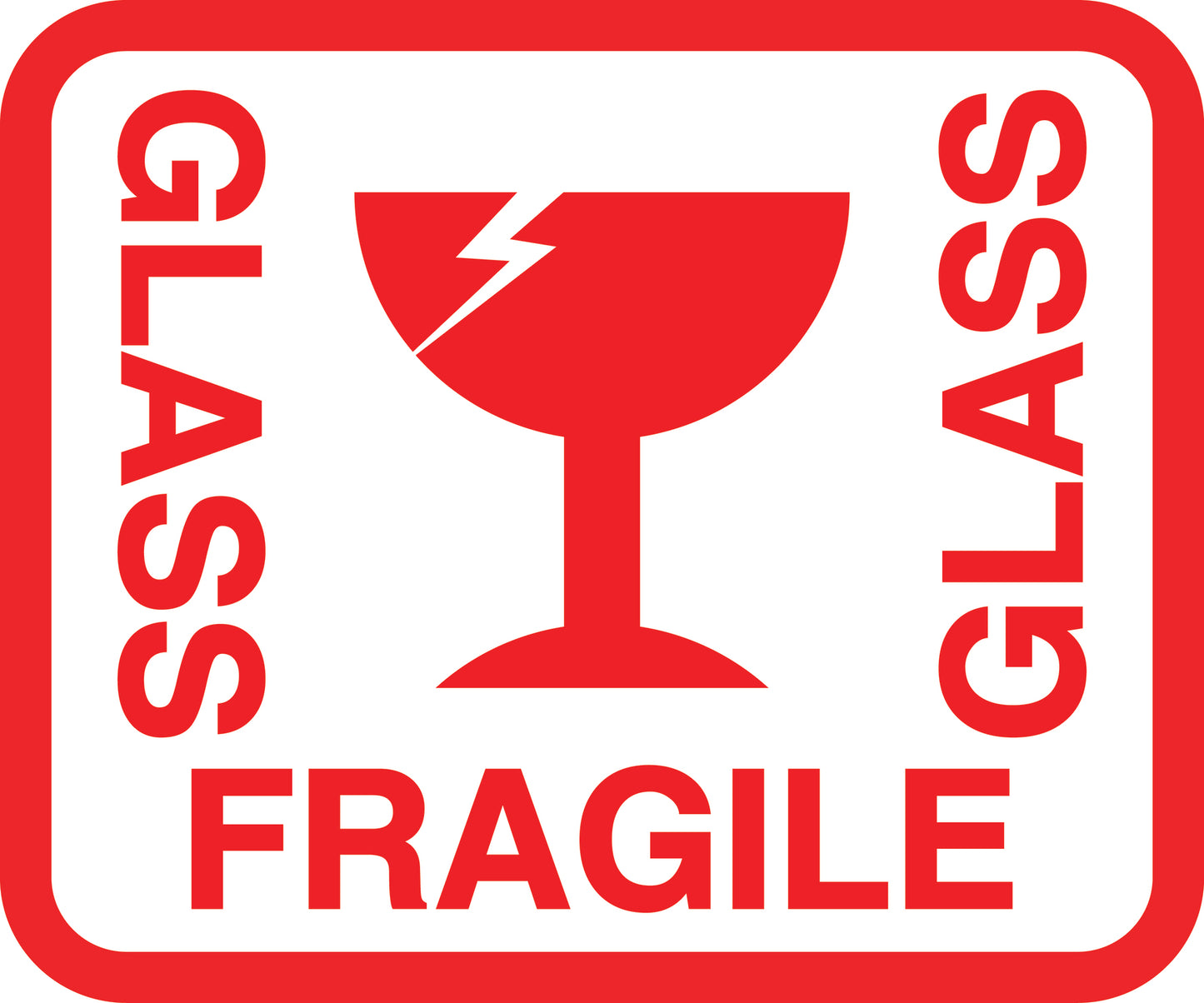 Fragile - Fragile sticker "Glass fragile glass" LH-FRAGILE-H-10900-14-0