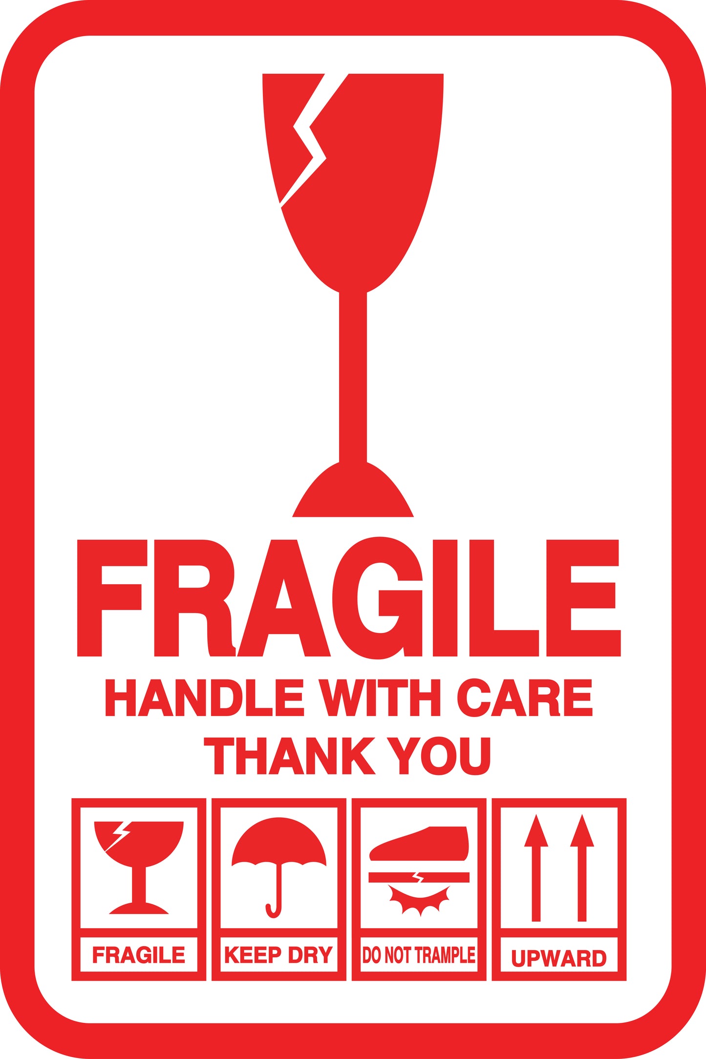 Fragile - Fragile sticker "Fragile Handle with care Thank You" LH-FRAGILE-V-10300-14-0