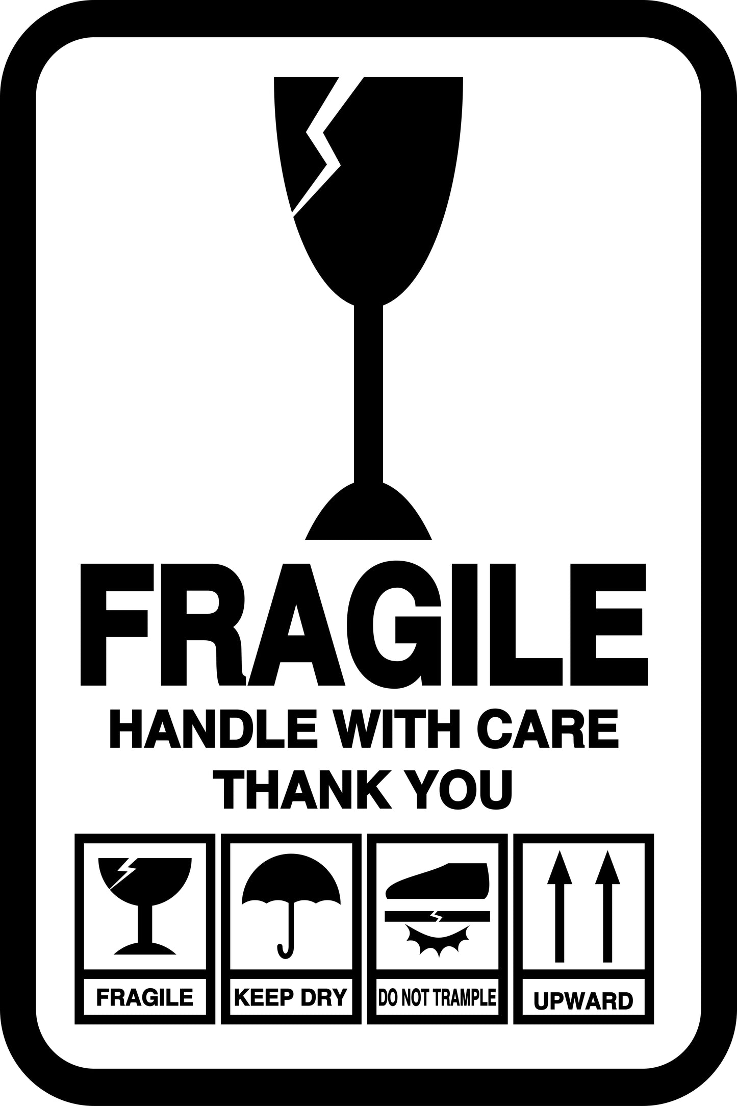 Fragile - Fragile sticker "Fragile Handle with care Thank You" LH-FRAGILE-V-10300-88-0
