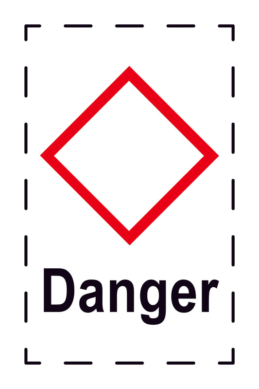 1000 Sticker "Danger" 2.4x3.9 cm to 15x24 cm, made of paper or plastic LH-GHS-00-Danger