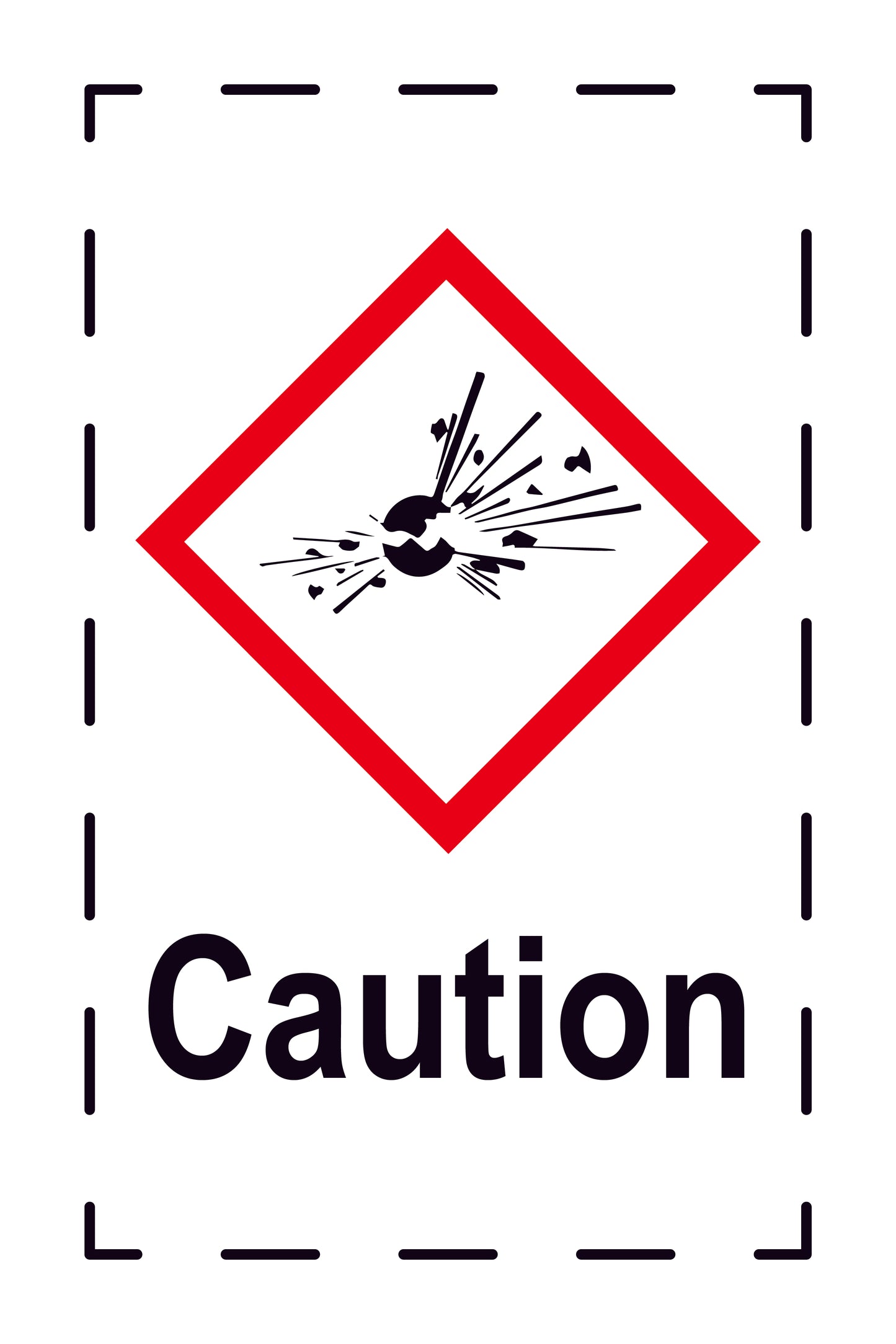 1000 Sticker "Attention" 2.4x3.9 cm to 15x24 cm, made of paper or plastic LH-GHS-01-Attention