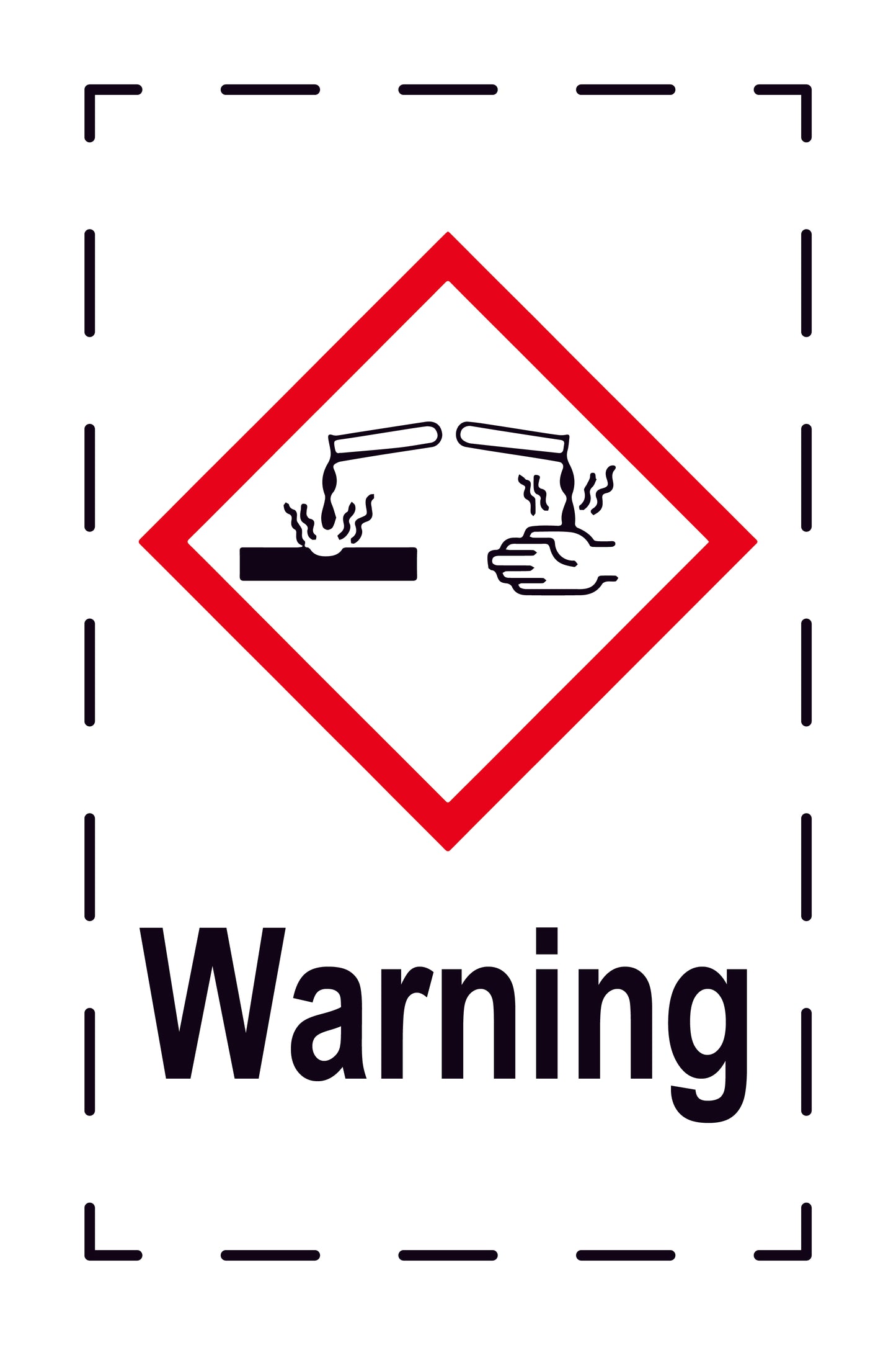 1000 Sticker "Warning" 2.4x3.9 cm to 15x24 cm, made of paper or plastic LH-GHS-05-Warning