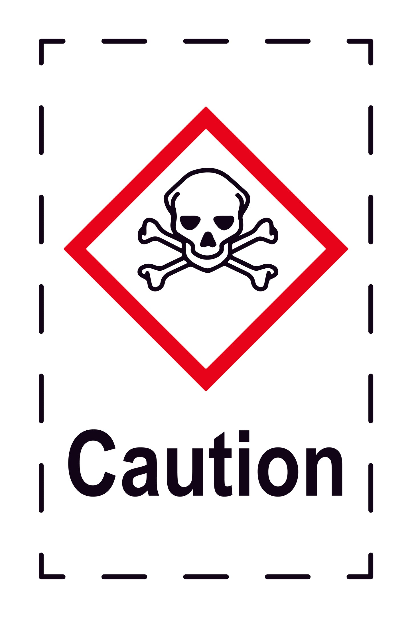 1000 stickers "Caution Toxic Substances" 2.4x3.9 cm to 15x24 cm, made of paper or plastic LH-GHS-06-Caution