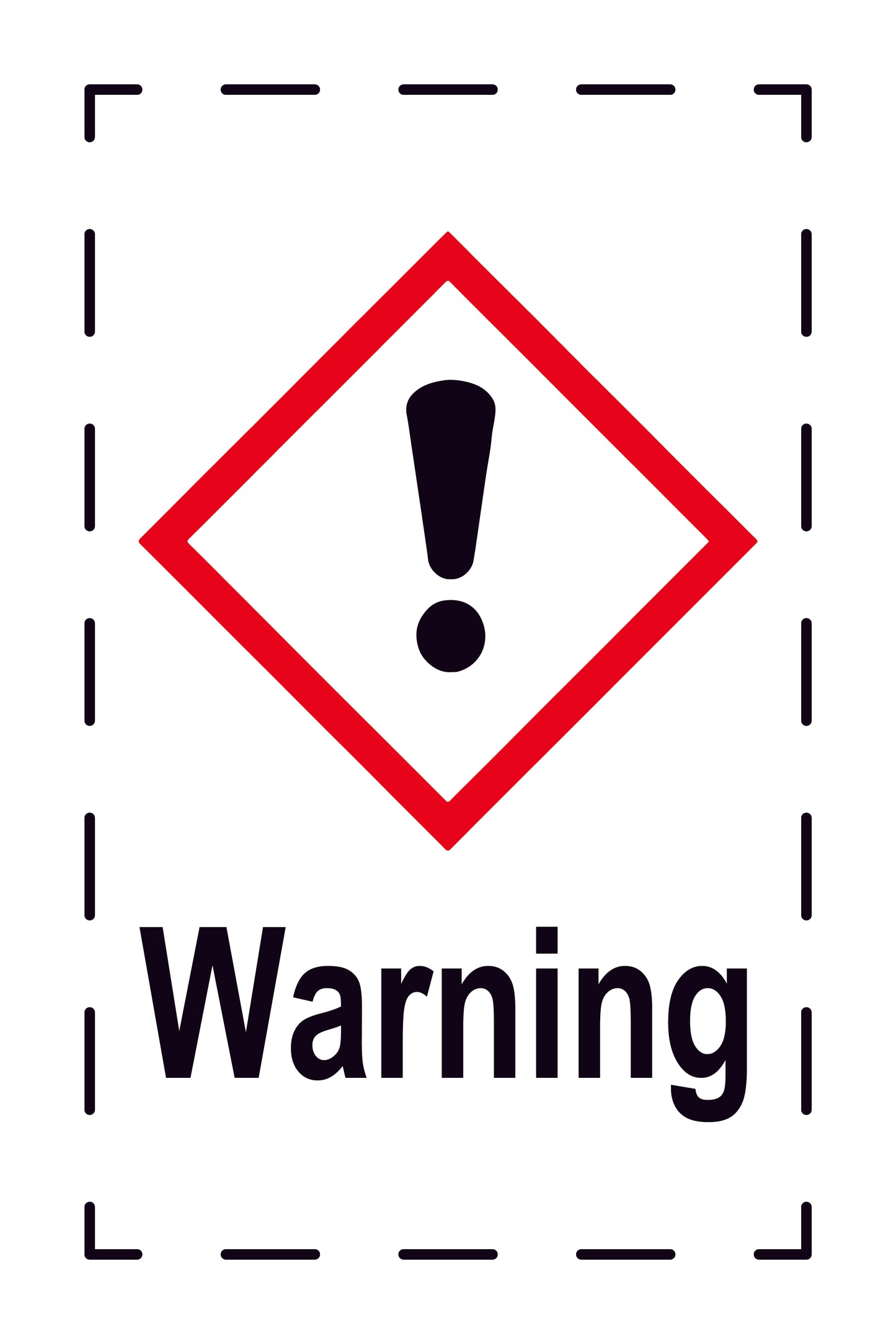 1000 Sticker "Warning" 2.4x3.9 cm to 15x24 cm, made of paper or plastic LH-GHS-07-Warning