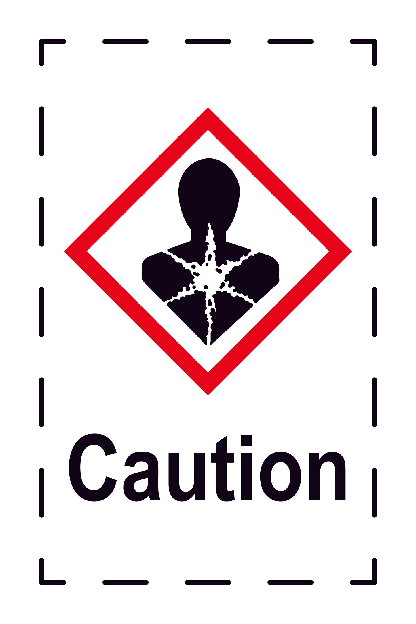 1000 stickers "Caution Health Hazard" 2.4x3.9 cm to 15x24 cm, made of paper or plastic LH-GHS-08-Caution