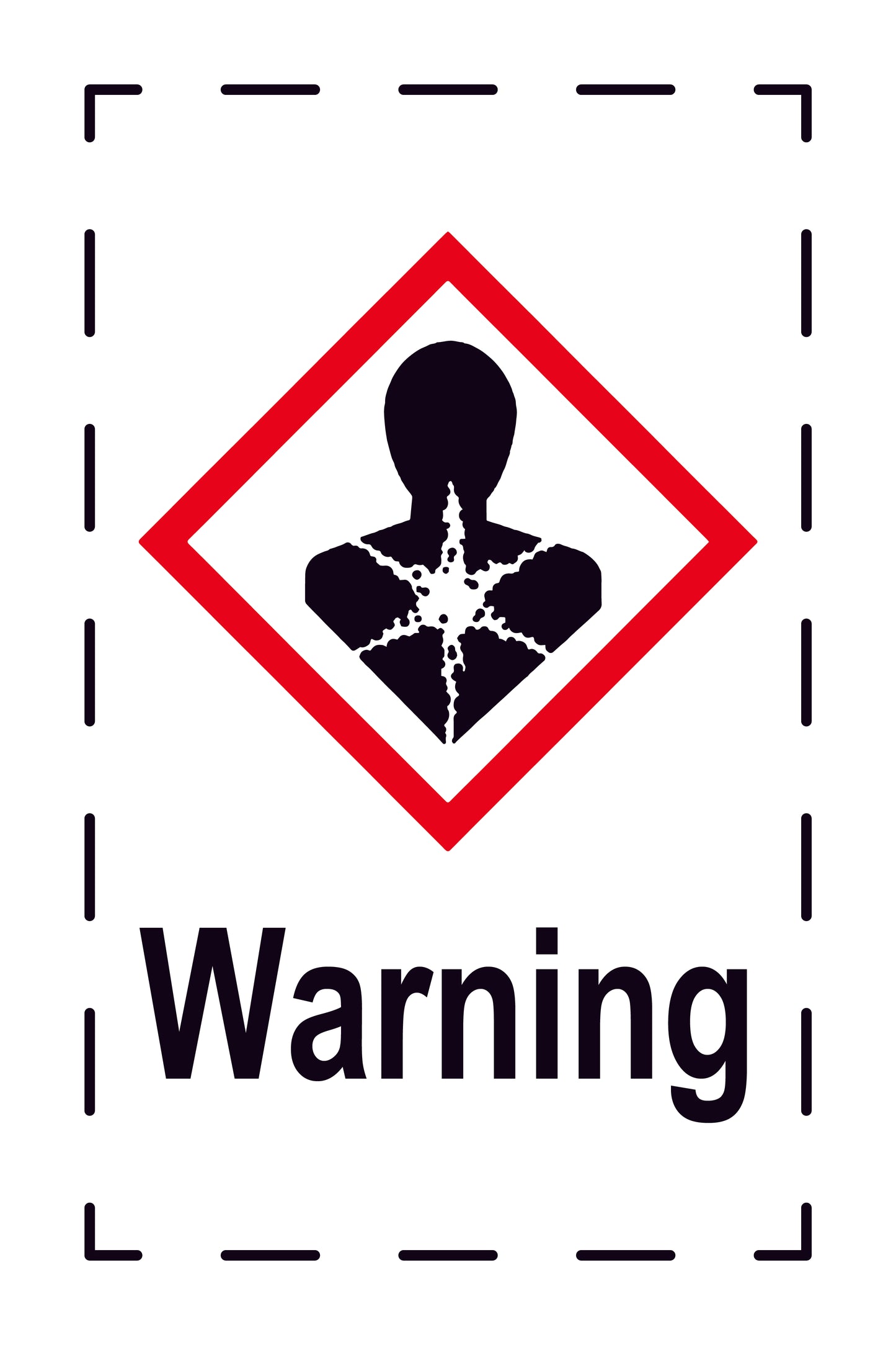 1000 Sticker "Warning" 2.4x3.9 cm to 15x24 cm, made of paper or plastic LH-GHS-08-Warning