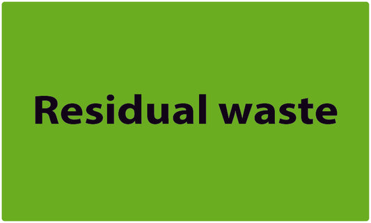 1000 waste separation stickers "Residual waste" made of plastic LH-GRPWA200