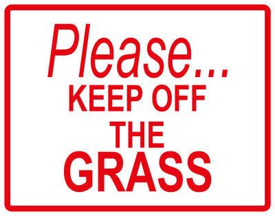 Sticker "Please...Keep off the grass" 10-60 cm made of PVC plastic, LH-KEEPOFFGRASS-H-10500-14