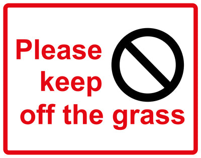 Sticker "Please Keep off the grass" 10-60 cm made of PVC plastic, LH-KEEPOFFGRASS-H-10700-14