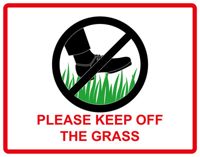 Sticker "Please Keep off the grass" 10-60 cm made of PVC plastic, LH-KEEPOFFGRASS-H-10800-14