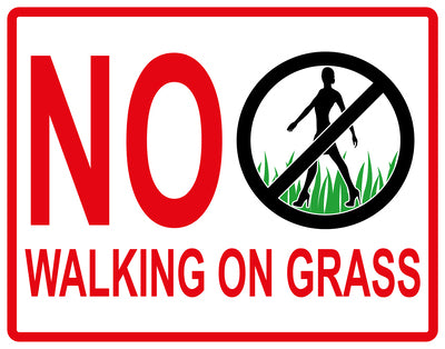 Sticker "No walking on grass" 10-60 cm made of PVC plastic, LH-KEEPOFFGRASS-H-10900-14