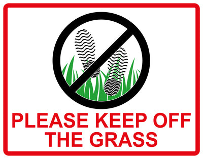 Sticker "Please Keep off the grass" 10-60 cm made of PVC plastic, LH-KEEPOFFGRASS-H-11000-14
