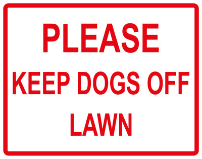 Sticker "Please keep dogs off lawn" 10-60 cm made of PVC plastic, LH-KEEPOFFGRASS-H-11700-14
