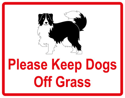 Sticker "Please Keep Dogs off grass" 10-60 cm made of PVC plastic, LH-KEEPOFFGRASS-H-11900-14