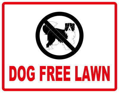 Sticker "Dog free lawn" 10-60 cm made of PVC plastic, LH-KEEPOFFGRASS-H-12000-14
