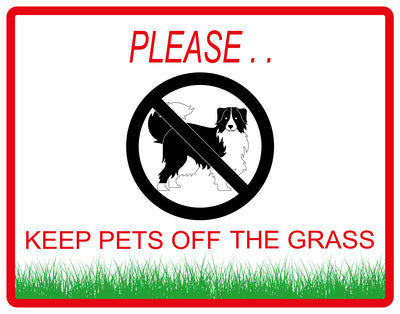 Sticker "Please Keep Pets off the grass" 10-60 cm made of PVC plastic, LH-KEEPOFFGRASS-H-12200-14