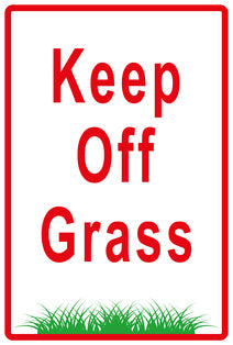 Sticker "Keep off grass" 10-60 cm made of PVC plastic, LH-KEEPOFFGRASS-V-10000-14