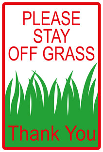 Sticker "Please Stay off grass Thank you" 10-60 cm made of PVC plastic, LH-KEEPOFFGRASS-V-10300-14