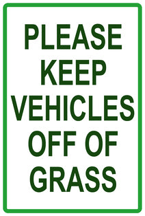 Sticker "Please Keep vehicles off of grass" 10-60 cm made of PVC plastic, LH-KEEPOFFGRASS-V-11200-54