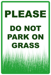 Sticker "Please do not park on grass" 10-60 cm made of PVC plastic, LH-KEEPOFFGRASS-V-11500-54