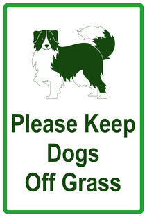 Sticker "Please Keep Dogs off grass" 10-60 cm made of PVC plastic, LH-KEEPOFFGRASS-V-11900-54