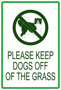 Sticker "Please Keep Dogs off the grass" 10-60 cm made of PVC plastic, LH-KEEPOFFGRASS-V-12100-54