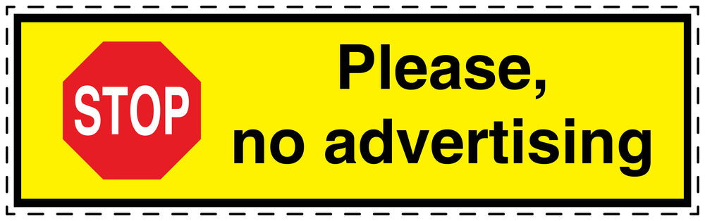 1x No advertising sticker weatherproof LH-KWE-1000-3