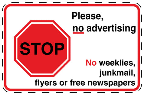 1x No advertising sticker weatherproof LH-KWE-10200-0